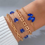 Blue Butterfly Bracelet Set | Blue Floral Bracelet Ensemble | EasyMon