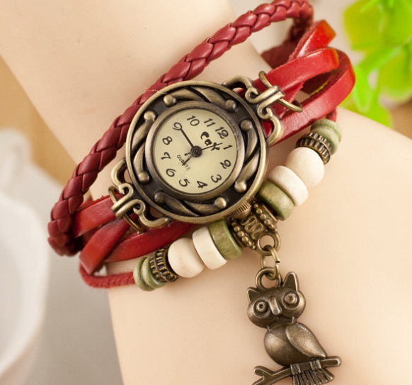 New bracelet bracelet owl female style back Rome fashion punk tide Korean female student Watch