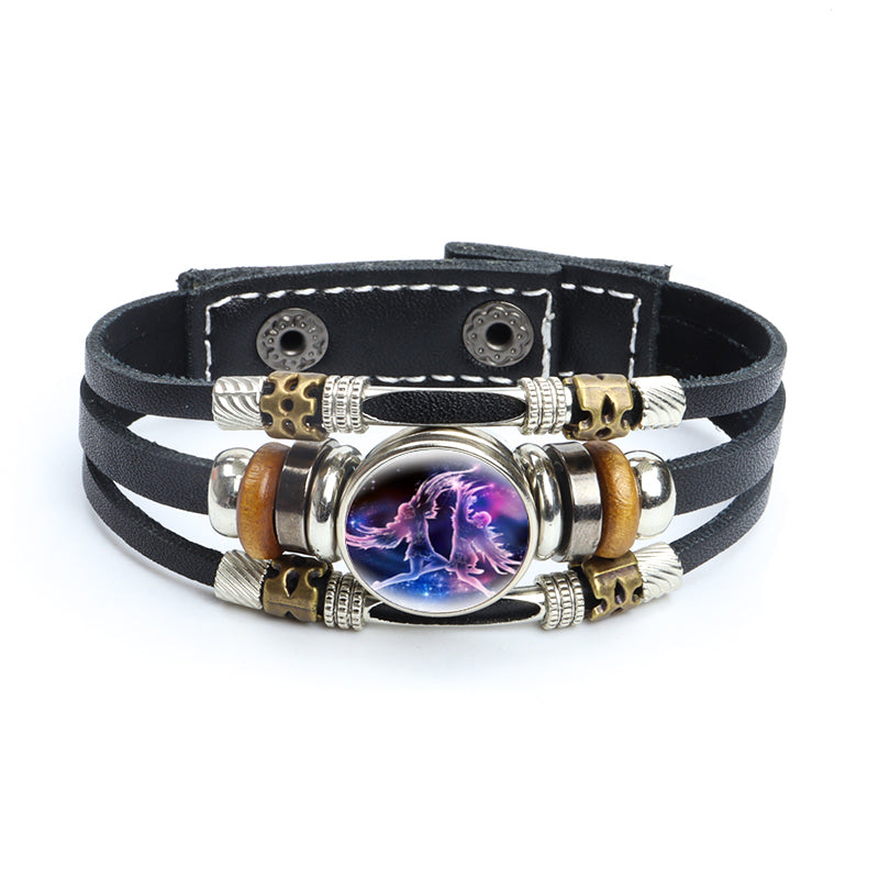 Luminous Zodiac Bracelet | Leather Bead Weaving Bracelet | EasyMon