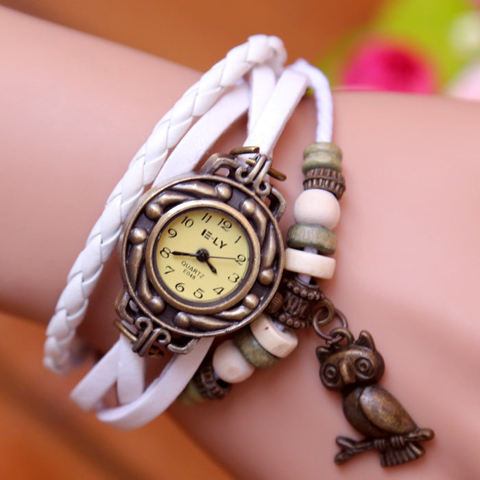New bracelet bracelet owl female style back Rome fashion punk tide Korean female student Watch